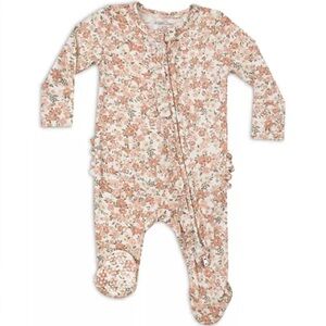 Angel Dear Baby Girls Sweet Rose Zip Footie Size 3-6 Months